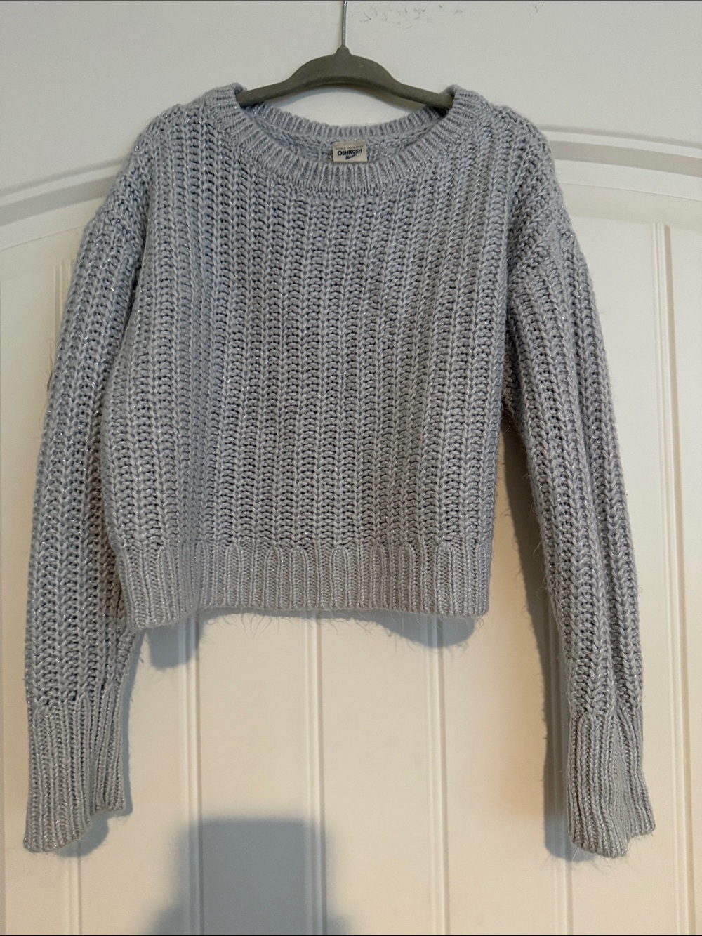 OshKosh Bigosh Girls Grey Chunky Knit Sweater size 4T